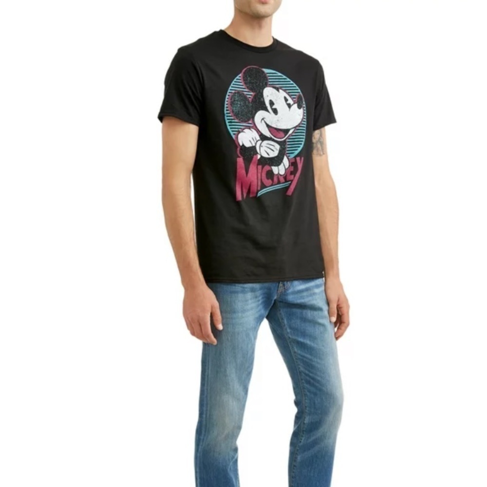 DISNEY MICKEY MOUSE RETRO LOGO GRAPHIC COTTON T-SHIRT ADULT MEN'S 3X
